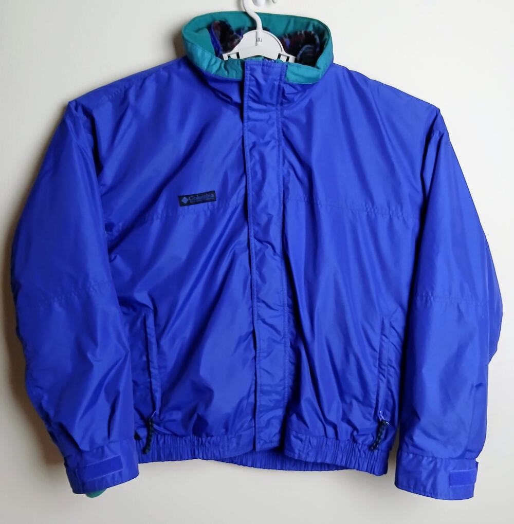 Vintage 90s Columbia Bugaboo Ski Jacket Shell Mens XL Blue Teal